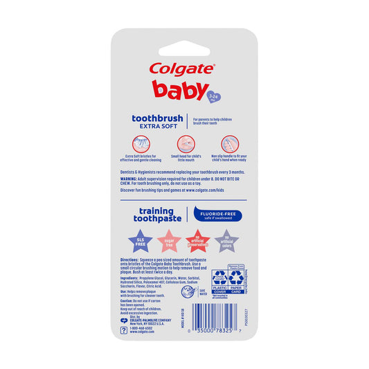 Colgate Baby Training Toothpaste & Toothbrush Set, Mild Fruit, 3-24 Months, 1.75 oz