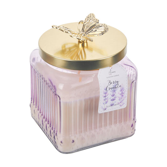 TrueLiving Scented Candle Jar with Golden Lid, 12 oz, Assorted