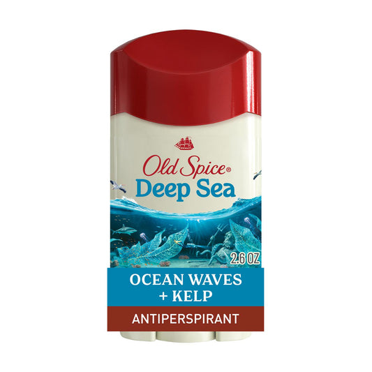 Old Spice Men's Antiperspirant & Deodorant Deep Sea with Ocean Elements, 24/7 Sweat and Odor Protection, 2.6 oz