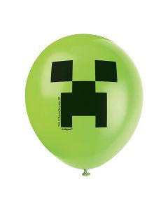 Unique Latex Minecraft Balloons, 8 ct