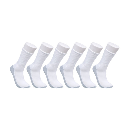 Zone Pro Men's Half Cushion Crew Socks, Shoe Size 6-12, White, 6 pk