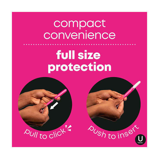 U by Kotex Click Compact Tampons, Super, Unscented, 16 ct