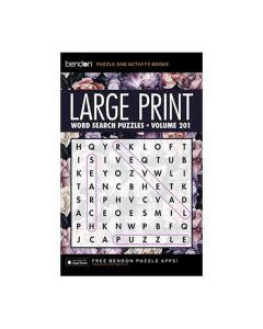 Bendon Large Print Digest Word Search Puzzle Book, Floral Print - Assorted