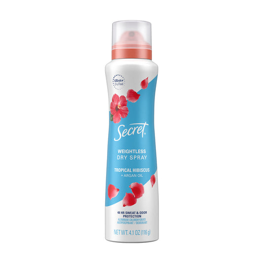 Secret Dry Spray Antiperspirant Deodorant, Tropical Hibiscus, 4.1 oz.